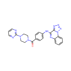 O=C(c1ccc(Nc2nc3ccccc3n3nnnc23)cc1)N1CCN(c2ncccn2)CC1 ZINC000205746339