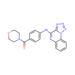 O=C(c1ccc(Nc2nc3ccccc3n3nnnc23)cc1)N1CCOCC1 ZINC000006792710