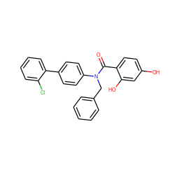 O=C(c1ccc(O)cc1O)N(Cc1ccccc1)c1ccc(-c2ccccc2Cl)cc1 ZINC000653773143