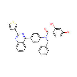 O=C(c1ccc(O)cc1O)N(Cc1ccccc1)c1ccc(-c2nc(-c3ccsc3)nc3ccccc23)cc1 ZINC000653664705