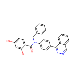 O=C(c1ccc(O)cc1O)N(Cc1ccccc1)c1ccc(-c2nncc3ccccc23)cc1 ZINC000653767950