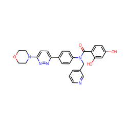 O=C(c1ccc(O)cc1O)N(Cc1cccnc1)c1ccc(-c2ccc(N3CCOCC3)nn2)cc1 ZINC000653764960