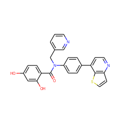 O=C(c1ccc(O)cc1O)N(Cc1cccnc1)c1ccc(-c2ccnc3ccsc23)cc1 ZINC000653664383