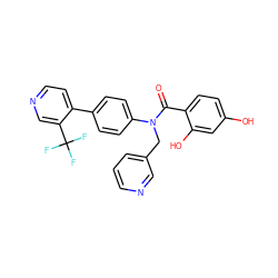 O=C(c1ccc(O)cc1O)N(Cc1cccnc1)c1ccc(-c2ccncc2C(F)(F)F)cc1 ZINC000653676808