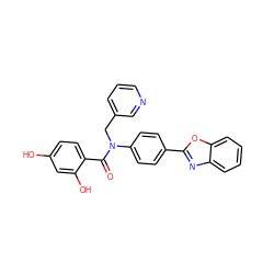 O=C(c1ccc(O)cc1O)N(Cc1cccnc1)c1ccc(-c2nc3ccccc3o2)cc1 ZINC000653666690