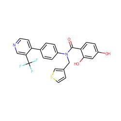 O=C(c1ccc(O)cc1O)N(Cc1ccsc1)c1ccc(-c2ccncc2C(F)(F)F)cc1 ZINC000653667718