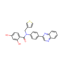 O=C(c1ccc(O)cc1O)N(Cc1ccsc1)c1ccc(-c2cnc3ccccc3n2)cc1 ZINC000653667747