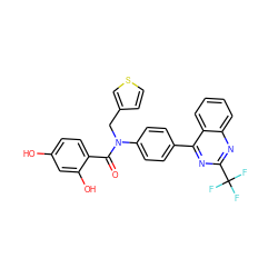 O=C(c1ccc(O)cc1O)N(Cc1ccsc1)c1ccc(-c2nc(C(F)(F)F)nc3ccccc23)cc1 ZINC000653771358