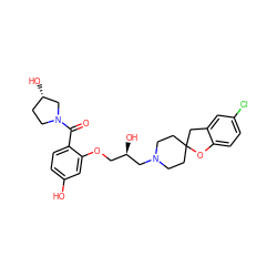 O=C(c1ccc(O)cc1OC[C@@H](O)CN1CCC2(CC1)Cc1cc(Cl)ccc1O2)N1CC[C@H](O)C1 ZINC000038853014