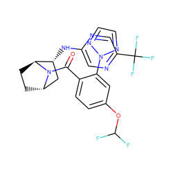 O=C(c1ccc(OC(F)F)cc1-n1nccn1)N1[C@H]2CC[C@H]1[C@H](Nc1cnc(C(F)(F)F)cn1)C2 ZINC000221043925