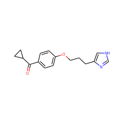 O=C(c1ccc(OCCCc2c[nH]cn2)cc1)C1CC1 ZINC000001892860