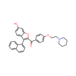 O=C(c1ccc(OCCN2CCCCC2)cc1)c1oc2cc(O)ccc2c1-c1cccc2ccccc12 ZINC000013818657