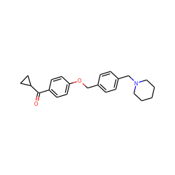 O=C(c1ccc(OCc2ccc(CN3CCCCC3)cc2)cc1)C1CC1 ZINC000013517725