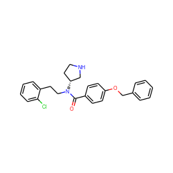 O=C(c1ccc(OCc2ccccc2)cc1)N(CCc1ccccc1Cl)[C@@H]1CCNC1 ZINC000028823626