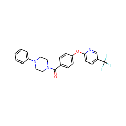 O=C(c1ccc(Oc2ccc(C(F)(F)F)cn2)cc1)N1CCN(c2ccccc2)CC1 ZINC000004106479