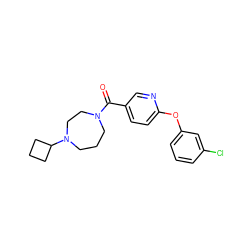 O=C(c1ccc(Oc2cccc(Cl)c2)nc1)N1CCCN(C2CCC2)CC1 ZINC000053243227