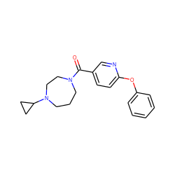 O=C(c1ccc(Oc2ccccc2)nc1)N1CCCN(C2CC2)CC1 ZINC000053226775