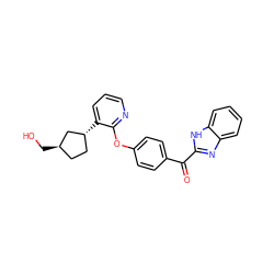 O=C(c1ccc(Oc2ncccc2[C@@H]2CC[C@@H](CO)C2)cc1)c1nc2ccccc2[nH]1 ZINC000144105944