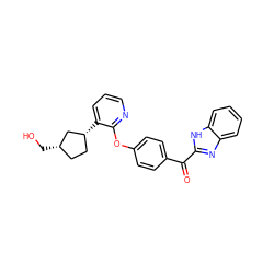 O=C(c1ccc(Oc2ncccc2[C@@H]2CC[C@H](CO)C2)cc1)c1nc2ccccc2[nH]1 ZINC000143678335