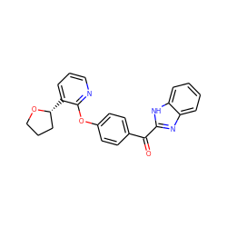 O=C(c1ccc(Oc2ncccc2[C@@H]2CCCO2)cc1)c1nc2ccccc2[nH]1 ZINC000139129995