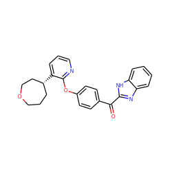 O=C(c1ccc(Oc2ncccc2[C@@H]2CCCOCC2)cc1)c1nc2ccccc2[nH]1 ZINC000139113127