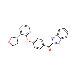 O=C(c1ccc(Oc2ncccc2[C@@H]2CCOC2)cc1)c1nc2ccccc2[nH]1 ZINC000139522385