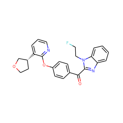 O=C(c1ccc(Oc2ncccc2[C@@H]2CCOC2)cc1)c1nc2ccccc2n1CCF ZINC000169110419