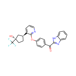 O=C(c1ccc(Oc2ncccc2[C@H]2CC[C@@](O)(C(F)(F)F)C2)cc1)c1nc2ccccc2[nH]1 ZINC000144073222