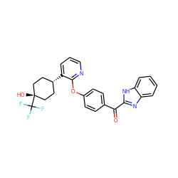 O=C(c1ccc(Oc2ncccc2[C@H]2CC[C@@](O)(C(F)(F)F)CC2)cc1)c1nc2ccccc2[nH]1 ZINC000144039898