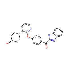 O=C(c1ccc(Oc2ncccc2[C@H]2CC[C@H](O)CC2)cc1)c1nc2ccccc2[nH]1 ZINC000168988082