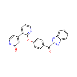 O=C(c1ccc(Oc2ncccc2-c2cc[nH]c(=O)c2)cc1)c1nc2ccccc2[nH]1 ZINC000139610494