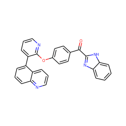 O=C(c1ccc(Oc2ncccc2-c2cccc3ncccc23)cc1)c1nc2ccccc2[nH]1 ZINC000139201296