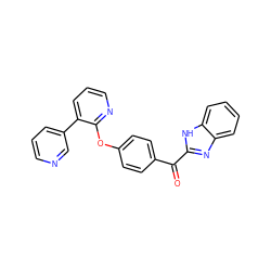 O=C(c1ccc(Oc2ncccc2-c2cccnc2)cc1)c1nc2ccccc2[nH]1 ZINC000139398672