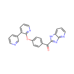 O=C(c1ccc(Oc2ncccc2-c2cccnc2)cc1)c1nc2ncccc2[nH]1 ZINC000139292461