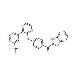 O=C(c1ccc(Oc2ncccc2-c2ccnc(C(F)(F)F)c2)cc1)c1nc2ccccc2[nH]1 ZINC000139738812