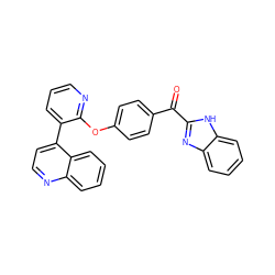 O=C(c1ccc(Oc2ncccc2-c2ccnc3ccccc23)cc1)c1nc2ccccc2[nH]1 ZINC000139201421