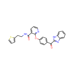 O=C(c1ccc(Oc2ncccc2C(=O)NCCc2cccs2)cc1)c1nc2ccccc2[nH]1 ZINC000148270235