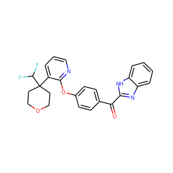 O=C(c1ccc(Oc2ncccc2C2(C(F)F)CCOCC2)cc1)c1nc2ccccc2[nH]1 ZINC000139510111