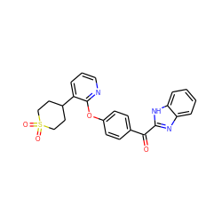 O=C(c1ccc(Oc2ncccc2C2CCS(=O)(=O)CC2)cc1)c1nc2ccccc2[nH]1 ZINC000139447274