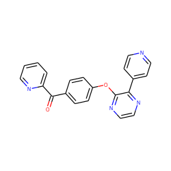 O=C(c1ccc(Oc2nccnc2-c2ccncc2)cc1)c1ccccn1 ZINC000139308938