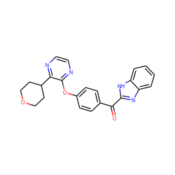 O=C(c1ccc(Oc2nccnc2C2CCOCC2)cc1)c1nc2ccccc2[nH]1 ZINC000115805603