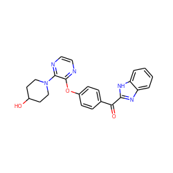 O=C(c1ccc(Oc2nccnc2N2CCC(O)CC2)cc1)c1nc2ccccc2[nH]1 ZINC000103285387