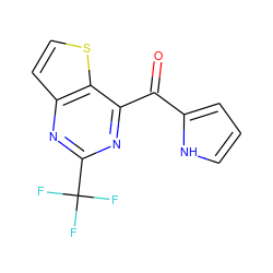 O=C(c1ccc[nH]1)c1nc(C(F)(F)F)nc2ccsc12 ZINC000029050459