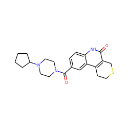 O=C(c1ccc2[nH]c(=O)c3c(c2c1)CCSC3)N1CCN(C2CCCC2)CC1 ZINC000103174731