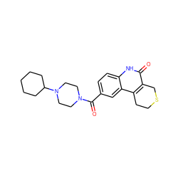 O=C(c1ccc2[nH]c(=O)c3c(c2c1)CCSC3)N1CCN(C2CCCCC2)CC1 ZINC000103174147