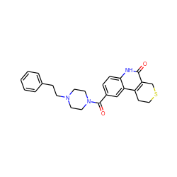 O=C(c1ccc2[nH]c(=O)c3c(c2c1)CCSC3)N1CCN(CCc2ccccc2)CC1 ZINC000103173549