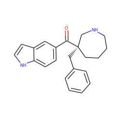 O=C(c1ccc2[nH]ccc2c1)[C@]1(Cc2ccccc2)CCCCNC1 ZINC000058583849