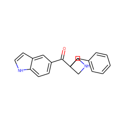 O=C(c1ccc2[nH]ccc2c1)C1(Cc2ccccc2)CNC1 ZINC000058638829