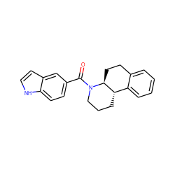 O=C(c1ccc2[nH]ccc2c1)N1CCC[C@H]2c3ccccc3CC[C@@H]21 ZINC000117623297