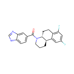 O=C(c1ccc2[nH]cnc2c1)N1CCC[C@@H]2c3cc(F)cc(F)c3CC[C@H]21 ZINC000117629501